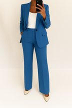 Conjunto 2 peças feminino blazer e calça comprida corte estruturado