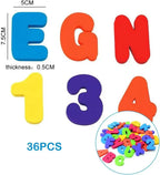 Letras e números de banho coloridos em EVA, educativo e divertido para crianças