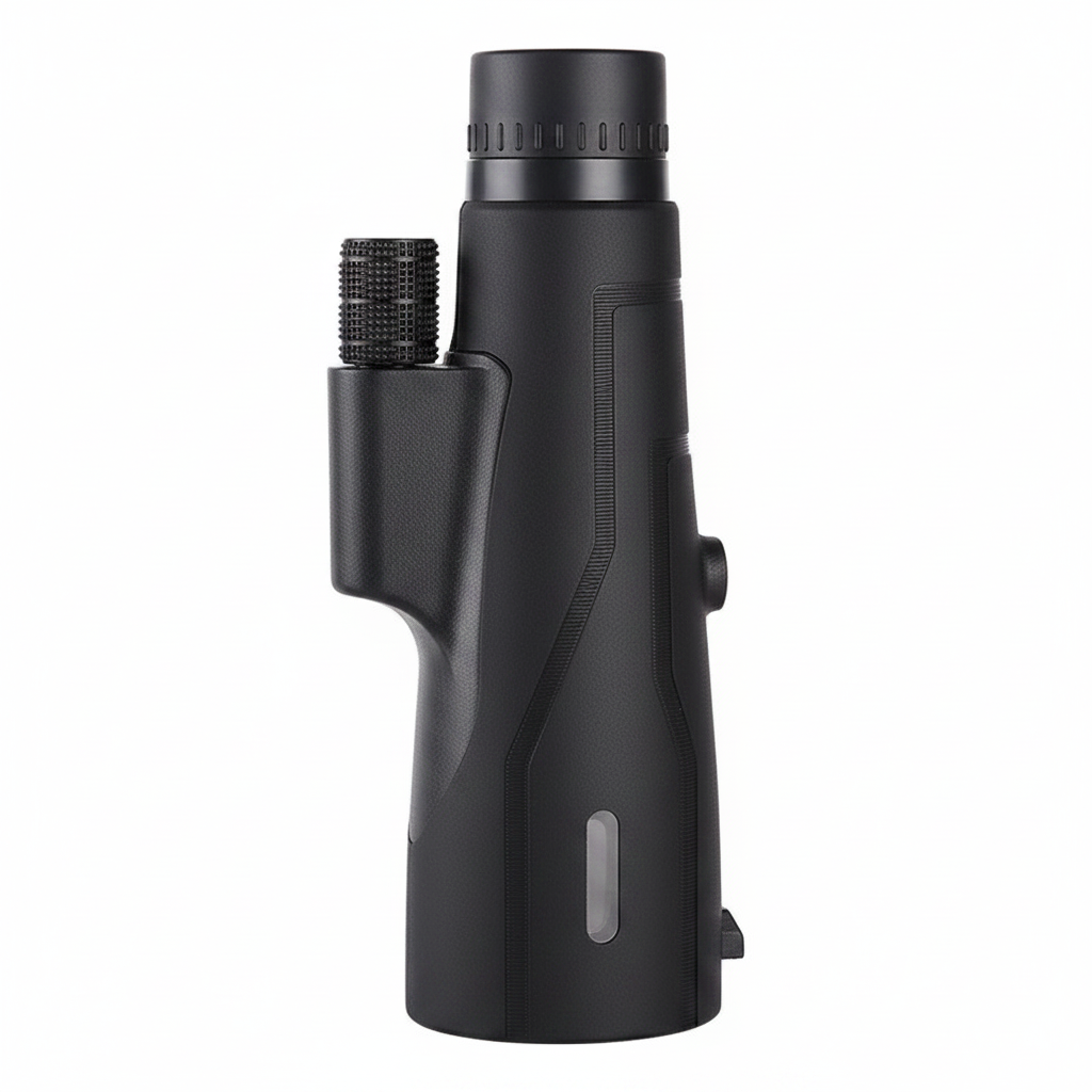 Telescópio monocular portátil impermeável com visão noturna e zoom 12x, preto