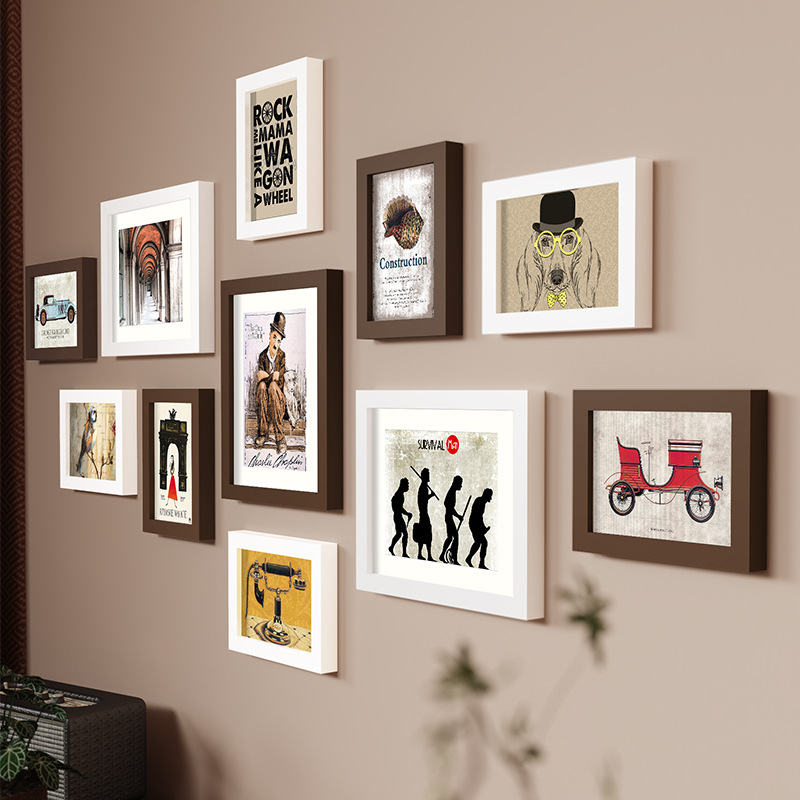 Conjunto de molduras para fotos 11 peças estilo clássico, instalação sem furos, decoração sala