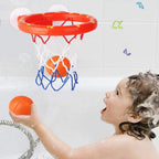 Jogo de basquete para banho com ventosas e 2 bolas, brinquedo de banheira ABS para crianças