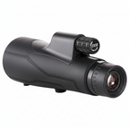 Telescópio monocular portátil impermeável com visão noturna e zoom 12x, preto