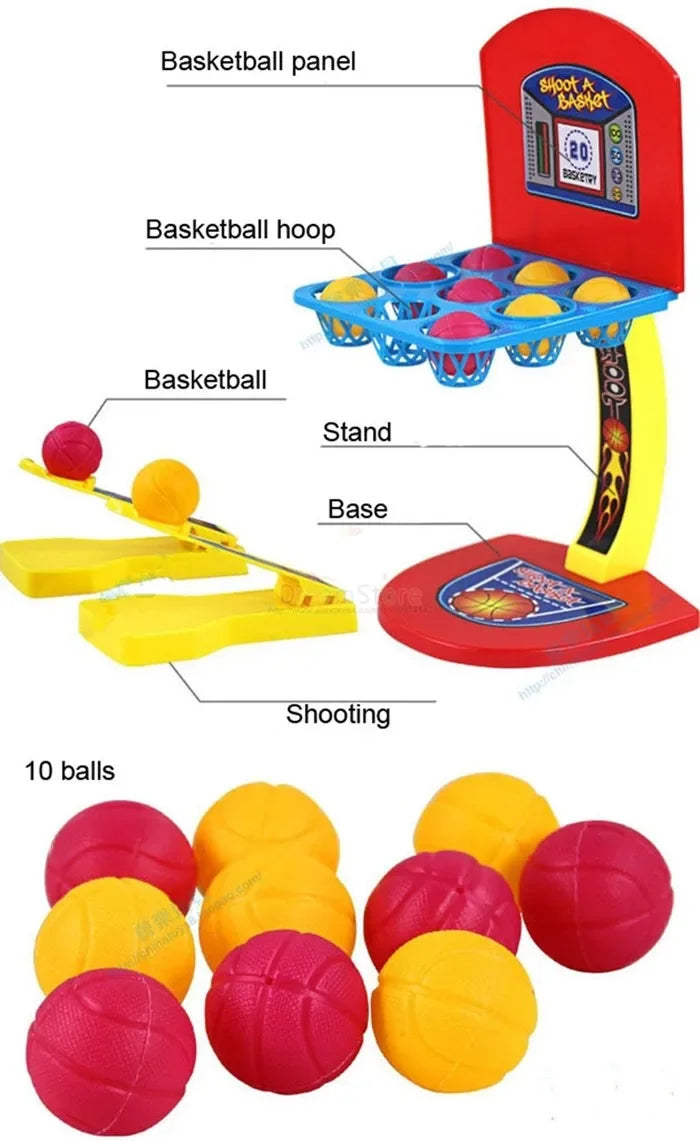 Jogo de basquete mini para crianças em ABS, habilidades motoras, uso interior