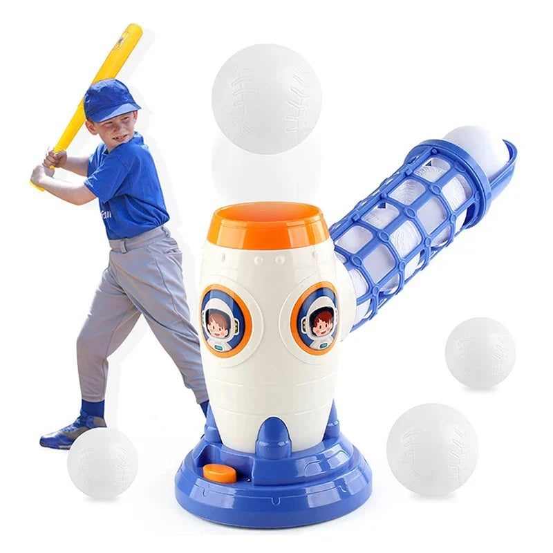 Máquina de beisebol infantil lançador automático com taco e bolas, para crianças 3+