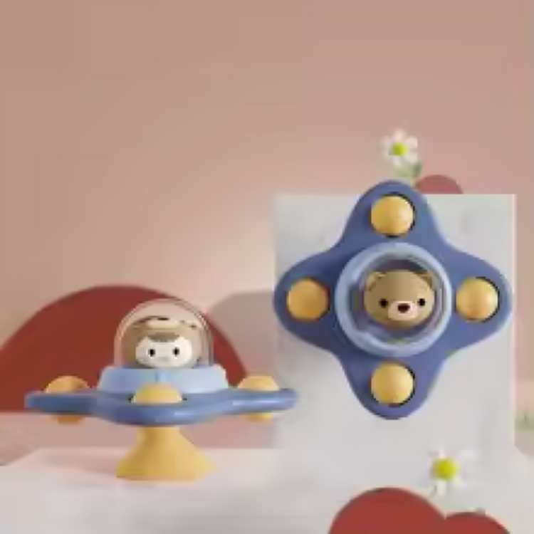 Brinquedos de banho giratórios educativos com ventosa, ABS seguro para bebés
