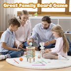 Torre de equilíbrio de madeira jogo educativo motricidade fina crianças 3 anos