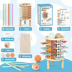 Torre de equilíbrio de madeira jogo educativo motricidade fina crianças 3 anos