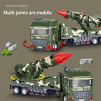 Caminhão militar de brinquedo com mecanismo pull-back, luzes e sons, ABS resistente