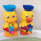 Brinquedo de banho para bebés com roda d'água giratória e patinhos coloridos, vermelho