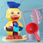 Brinquedo de banho para bebés com roda d'água giratória e patinhos coloridos, vermelho