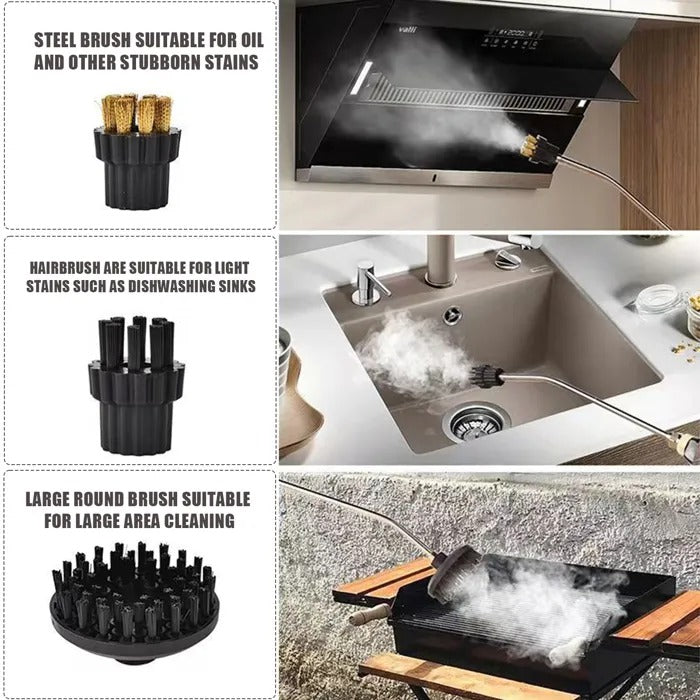 Vaporizador de alta pressão 2500W com 5 escovas e 6 velocidades para limpeza multiusos