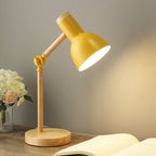 Candeeiro de mesa LED design nórdico ajustável em metal e madeira