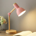 Candeeiro de mesa LED design nórdico ajustável em metal e madeira