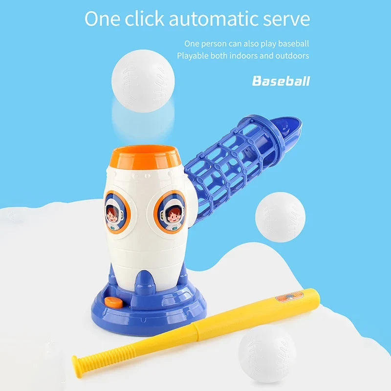 Máquina de beisebol infantil lançador automático com taco e bolas, para crianças 3+