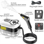 Vaporizador de alta pressão 2500W com 5 escovas e 6 velocidades para limpeza multiusos