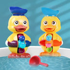 Brinquedo de banho para bebés com roda d'água giratória e patinhos coloridos, vermelho