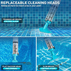 Aspirador de piscina sem fio 3 em 1 recarregável com 3 cabeças intercambiáveis e 90 min de autonomia