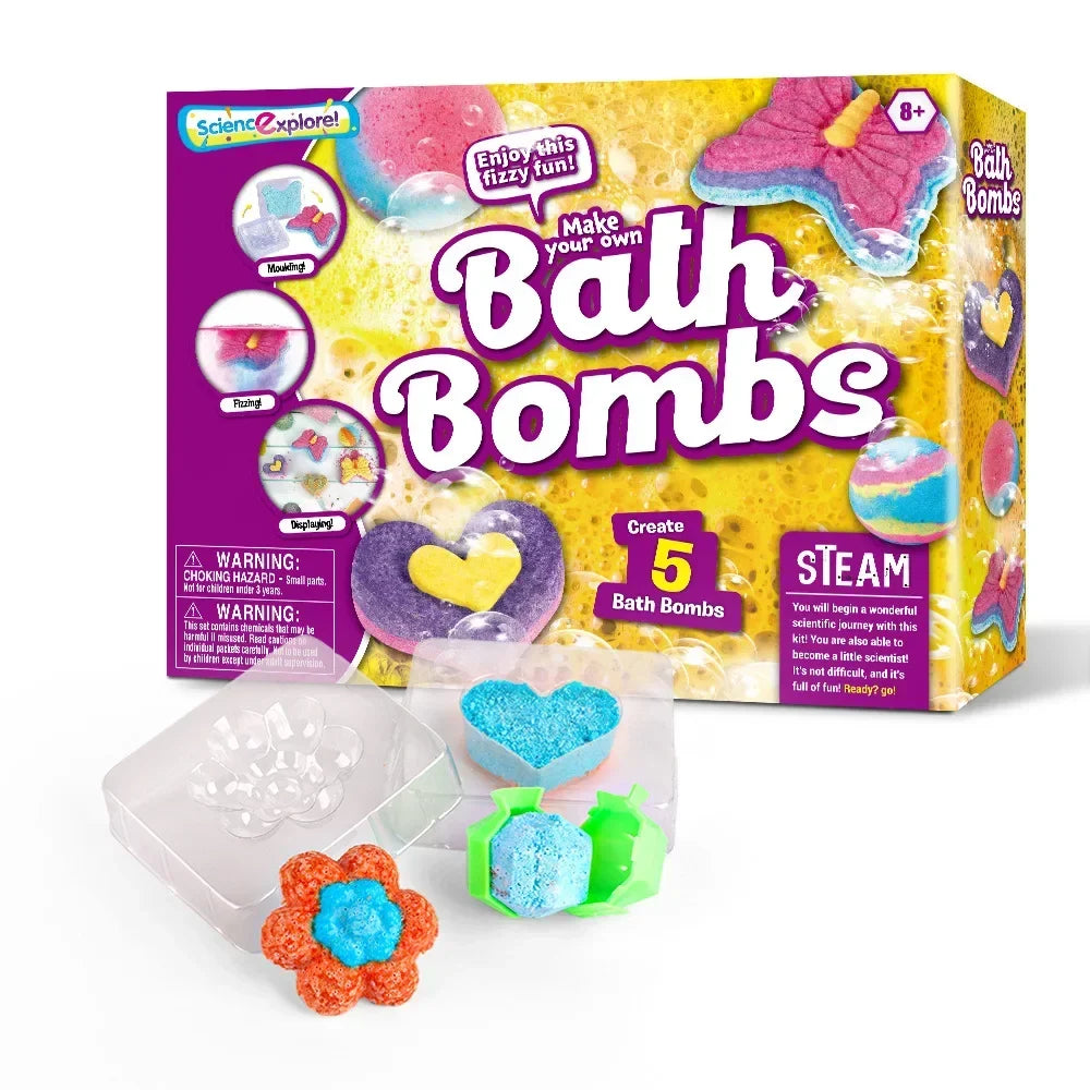 Kit DIY Bombas de Banho coloridas e educativas para crianças a partir de 6 anos