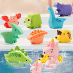 Brinquedos de banho dinossauro pistola de água, figuras PVC seguras para crianças