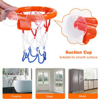 Jogo de basquete para banho com ventosas e 2 bolas, brinquedo de banheira ABS para crianças