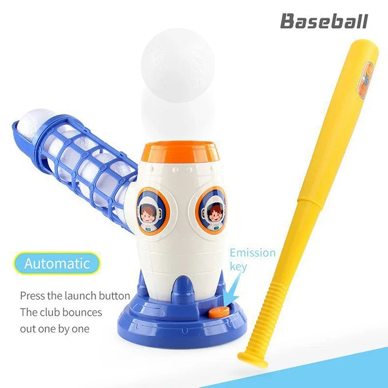 Máquina de beisebol infantil lançador automático com taco e bolas, para crianças 3+