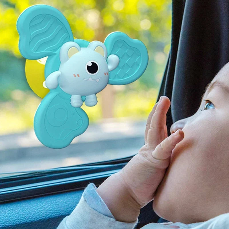 Brinquedos de banho giratórios educativos com ventosa, ABS seguro para bebés