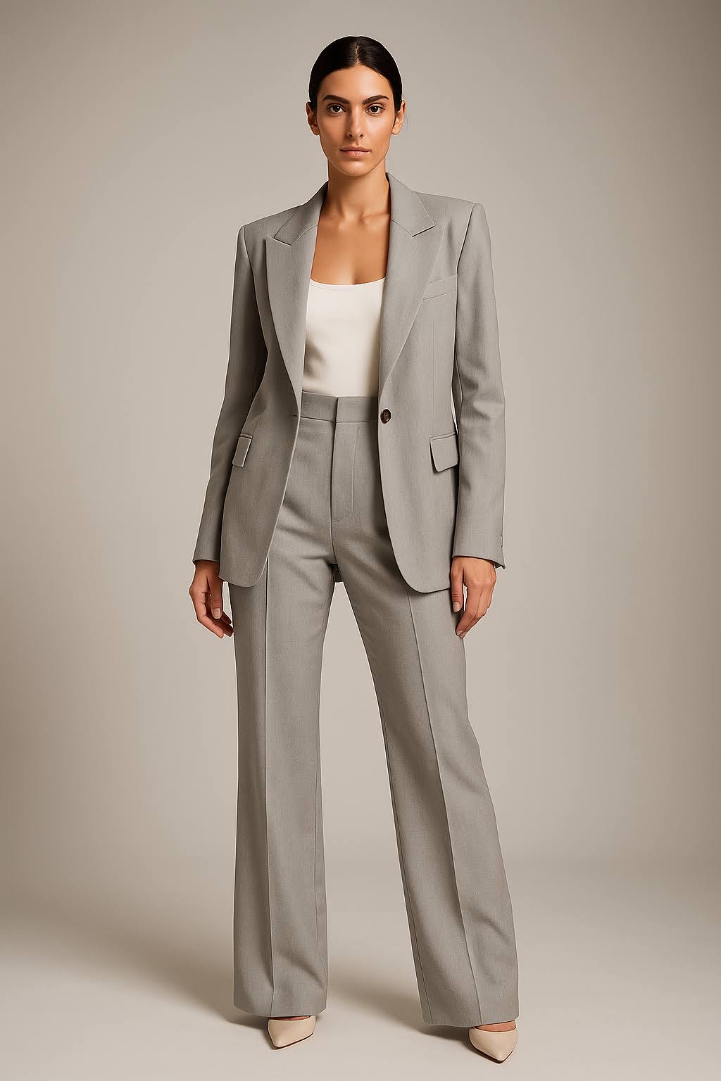 Conjunto feminino 2 peças blazer e calça pantalona social