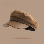 Boné pescador feltro com aba em couro, estilo vintage europeu