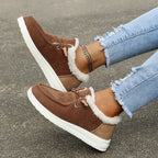 Sapatos de inverno femininos forrados leves confortáveis para uso diário