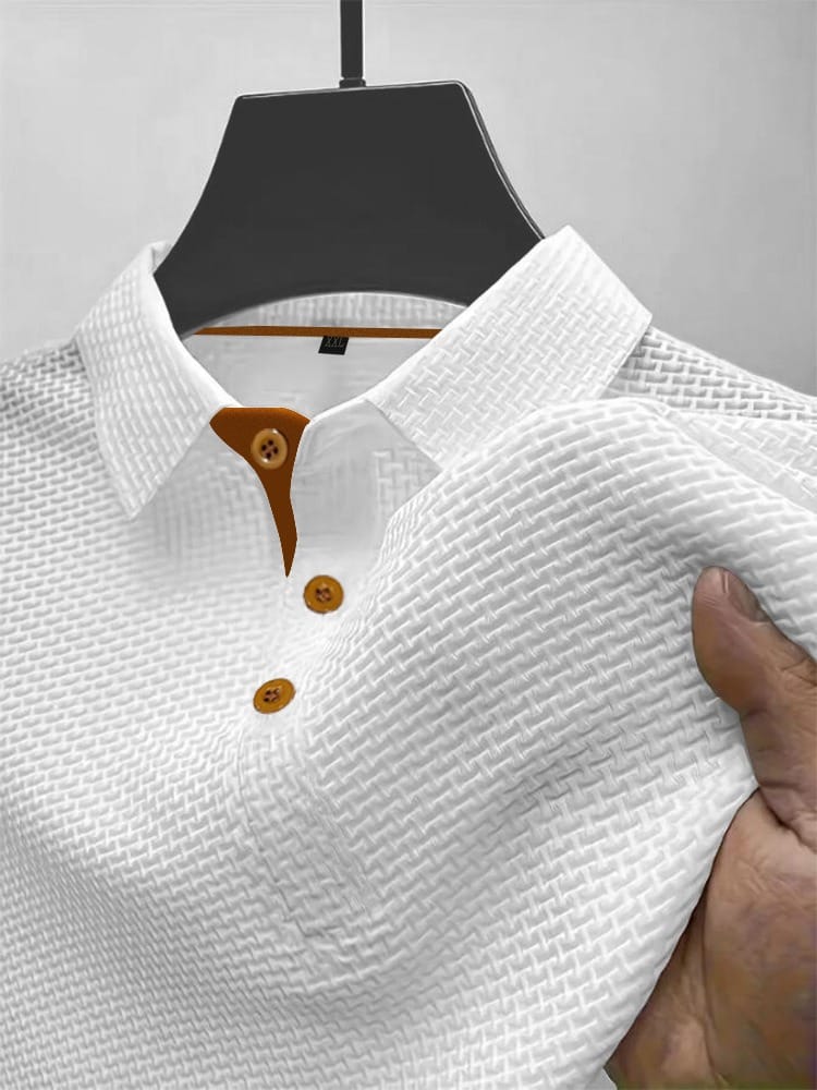 Polo masculino respirável moderno corte moderno gola clássica