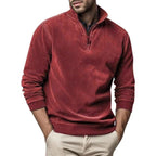 Camisola fleece homem com quarto zip regular fit