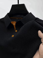 Polo masculino respirável moderno corte moderno gola clássica