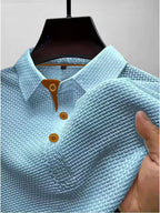 Polo masculino respirável moderno corte moderno gola clássica