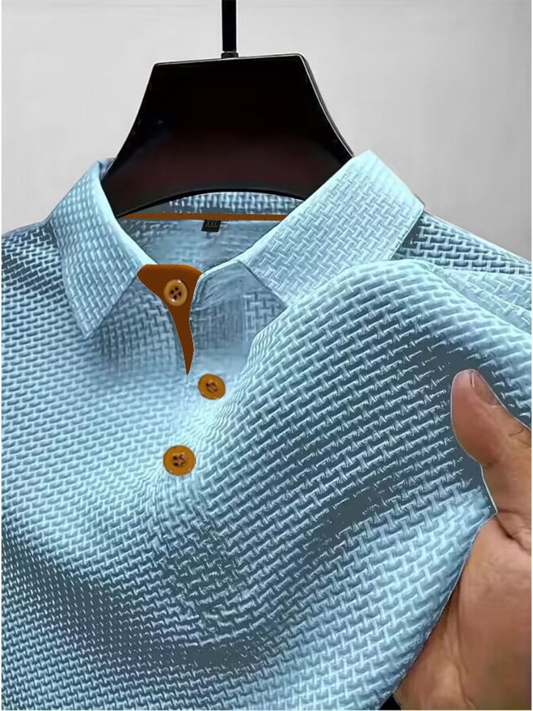 Polo masculino respirável moderno corte moderno gola clássica