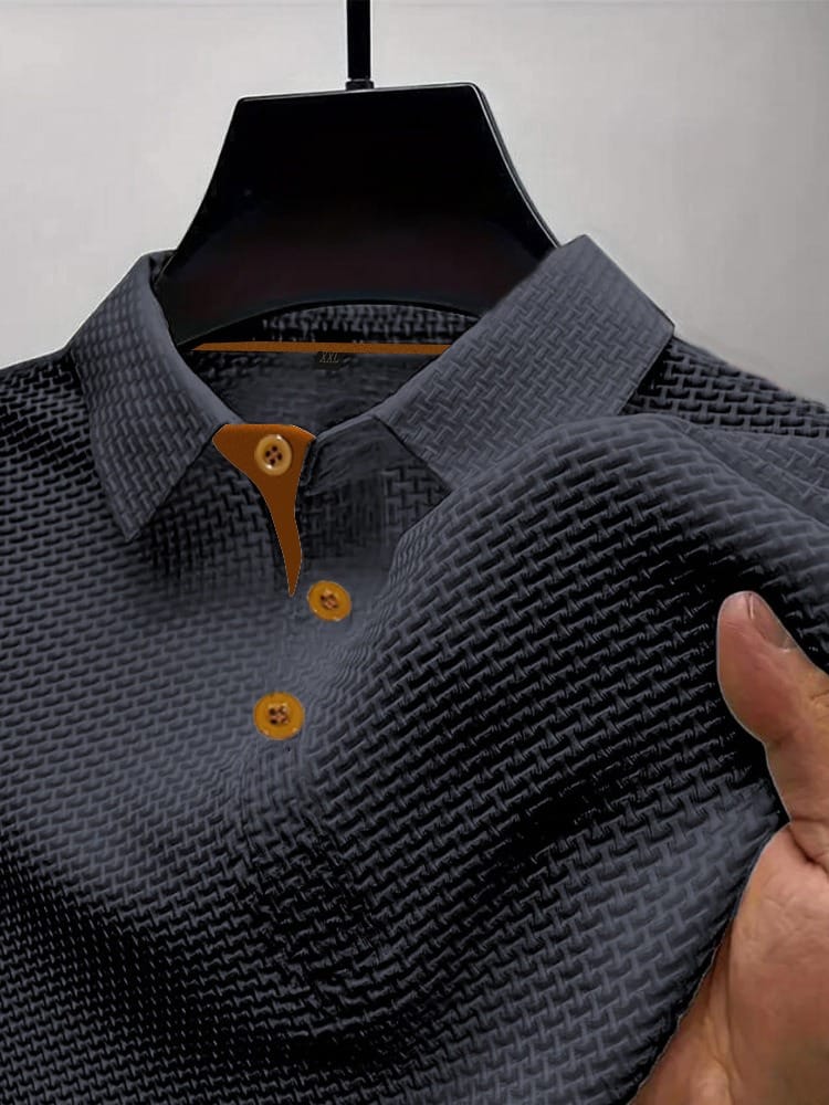 Polo masculino respirável moderno corte moderno gola clássica