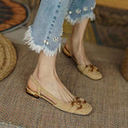 Slingbacks femininos salto baixo bloco com palmilha anatômica e tiras lisas