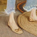 Slingbacks femininos salto baixo bloco com palmilha anatômica e tiras lisas