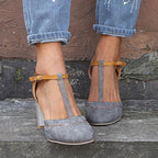 Scarpin feminino salto bloco 5cm confortável antiderrapante
