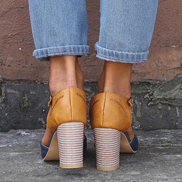 Scarpin feminino salto bloco 5cm confortável antiderrapante