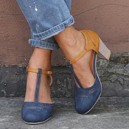 Scarpin feminino ortopédico salto 8cm com suporte de arco