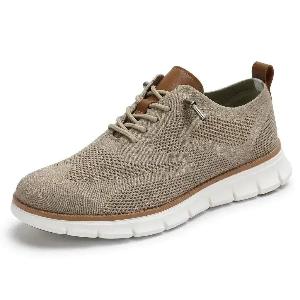 Sapato ortopédico masculino knit derby antiderrapante com suporte de arco