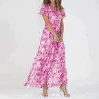 Vestido de Verão Longo | Estampa Floral, Leve e Elegante