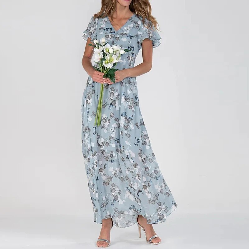 Vestido de Verão Longo | Estampa Floral, Leve e Elegante