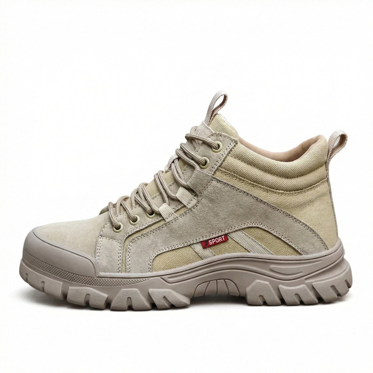 Sapatos de segurança com biqueira de aço antifurão resistentes, cor caqui, sola Kevlar antiderrapante