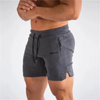 Shorts desportivos homem mesh respirável com bolsos com fecho e secagem rápida