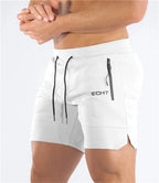 Shorts desportivos homem mesh respirável com bolsos com fecho e secagem rápida