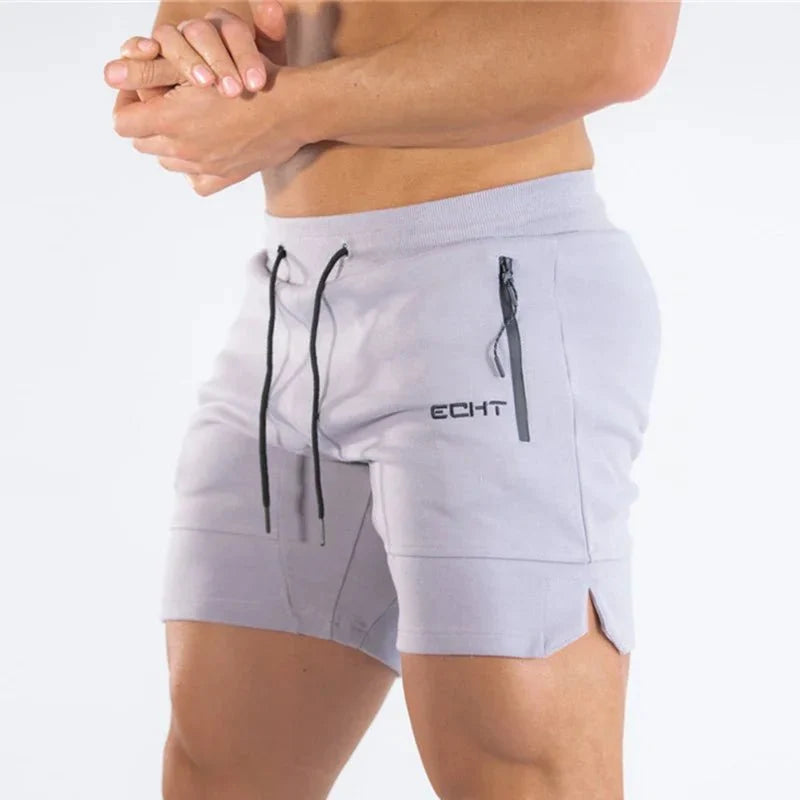 Shorts desportivos homem mesh respirável com bolsos com fecho e secagem rápida