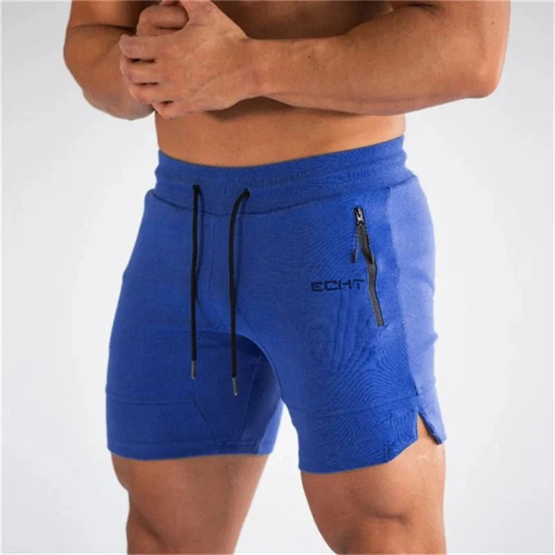 Shorts desportivos homem mesh respirável com bolsos com fecho e secagem rápida