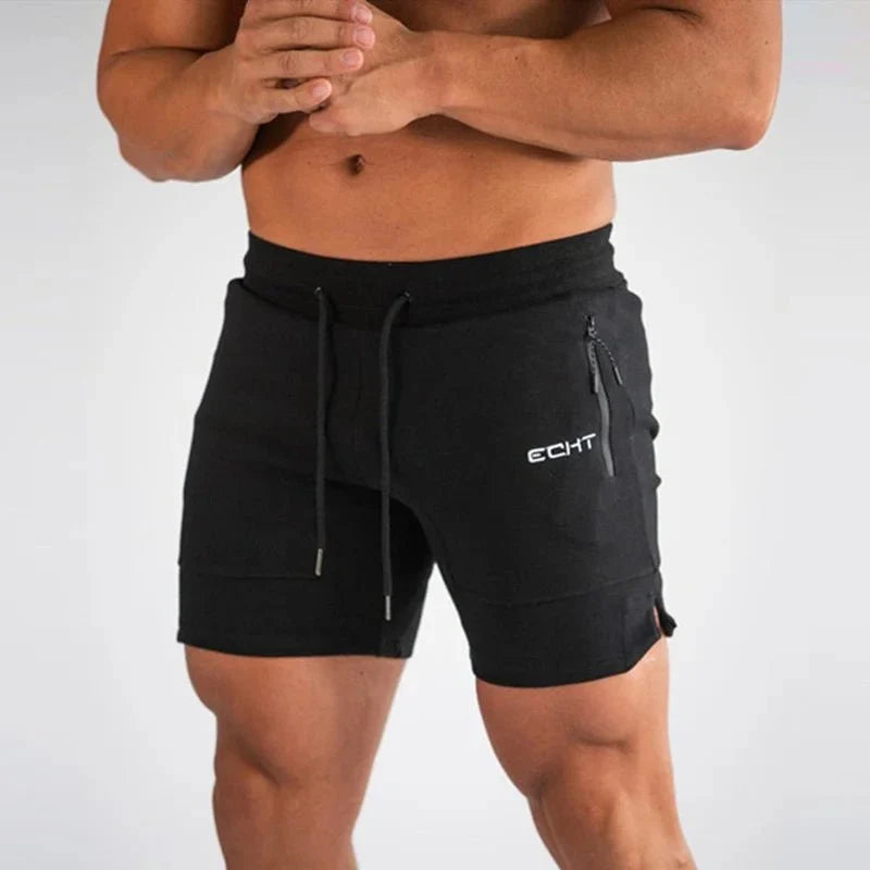 Shorts desportivos homem mesh respirável com bolsos com fecho e secagem rápida