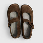 Sapatos Mary Jane ortopédicos femininos bico redondo com tira ajustável